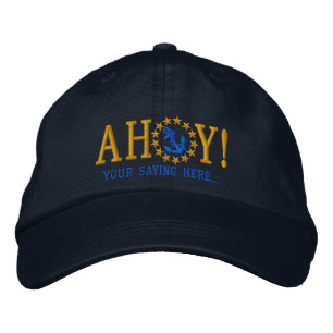 AHOY! Embroidery Nautical Hälsning Broderad Keps