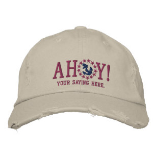 AHOY! Embroidery Nautical Hälsning Broderad Keps
