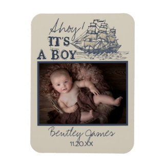 Ahoy! Ett meddelande från vintage Nautical baby Magnet