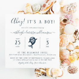 Ahoy! Inbjudan till babyduschar i Nautical Whale S