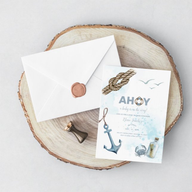 Ahoy! Inbjudan till Nautical Baby Shower (Skapare uppladdad)