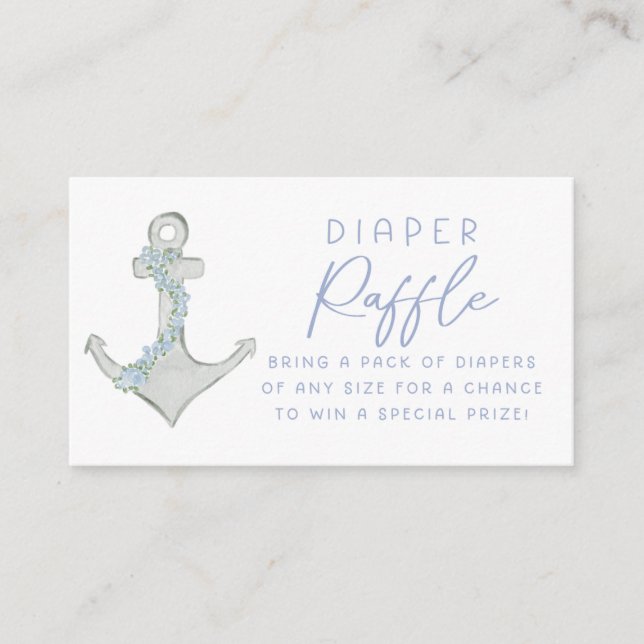 Ahoy It's A Boy Baby Shower Diaper Raffle Insert Tilläggskort (Framsida)