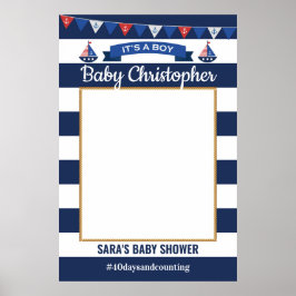 Ahoy It's A Boy Baby Shower Foto Rekvisita Ram Poster