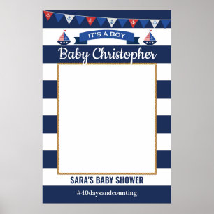 Ahoy It's A Boy Baby Shower Foto Rekvisita Ram Poster