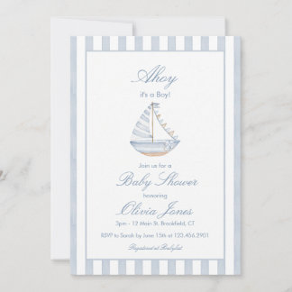 Ahoy It's A Boy Baby Shower Invitation Card Inbjudningar