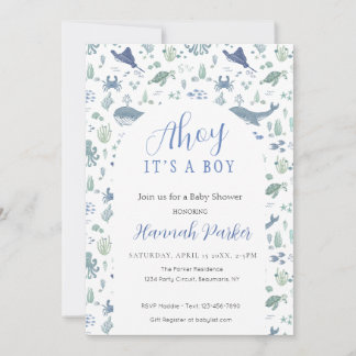Ahoy it's a Boy Baby Shower Invitation Inbjudningar
