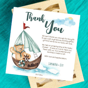 Ahoy it's a boy nautical teddy bear baby shower tack kort
