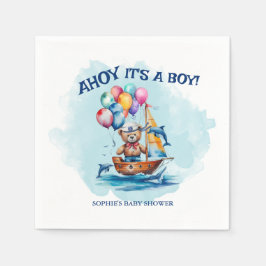 Ahoy its a Boy Nautical Theme Baby Shower Pappersservett