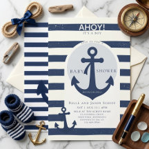 Ahoy It's a Boy Nautilus Bebisbad Invitation