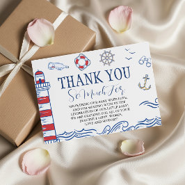Ahoy It's a Boy Nautilus Bröllopsdusch Tack Tilläggskort