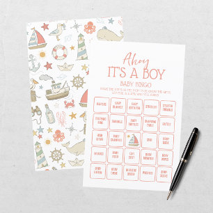 Ahoy It's A Boy - Nautisk Baby Shower Bingo