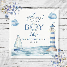 Ahoy It's A Boy - nautisk baby shower Pappersservett