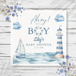 Ahoy It's A Boy - nautisk baby shower Pappersservett