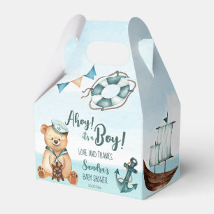 Ahoy it's a boy teddy bear nautical baby shower presentaskar