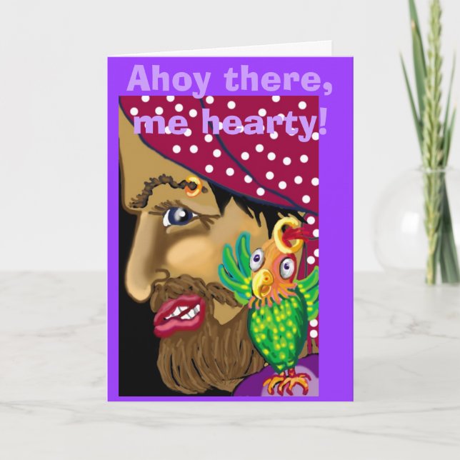 Ahoy, jag är hjärtlig! Pirat-parbjudan Inbjudan (Framsida)