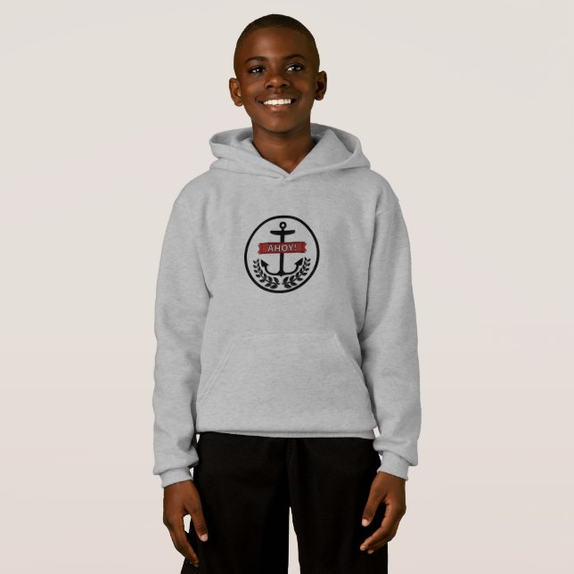 Ahoy - Kids' Pullover Hoodie T Shirt (Hel framsida)