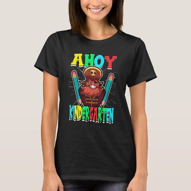 Ahoy Kindergarten Teacher Studenter Pirat Kids 1 T Shirt (Framsida)