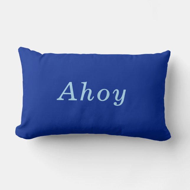 "Ahoy" Kobalt & Blue gör mysigt Lumbarkudde (Framsida)
