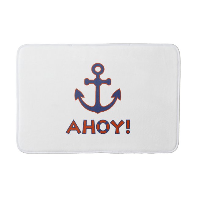 AHOY! Köp + Anchor Design Red + Blue Badrumsmatta (Framsidan)