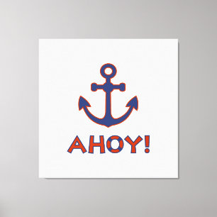 AHOY! Köp + Anchor Design Red + Blue Canvastryck