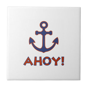AHOY! Köp + Anchor Design Red + Blue Kakelplatta