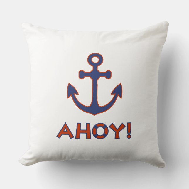 AHOY! Köp + Anchor Design Red + Blue Kudde (Framsida)