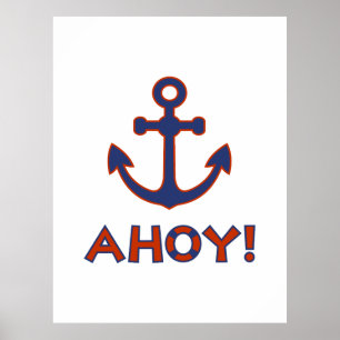 AHOY! Köp + Anchor Design Red + Blue Poster