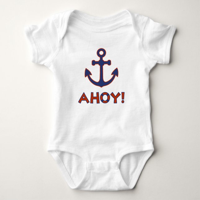AHOY! Köp + Anchor Design Red + Blue T Shirt (Framsida)