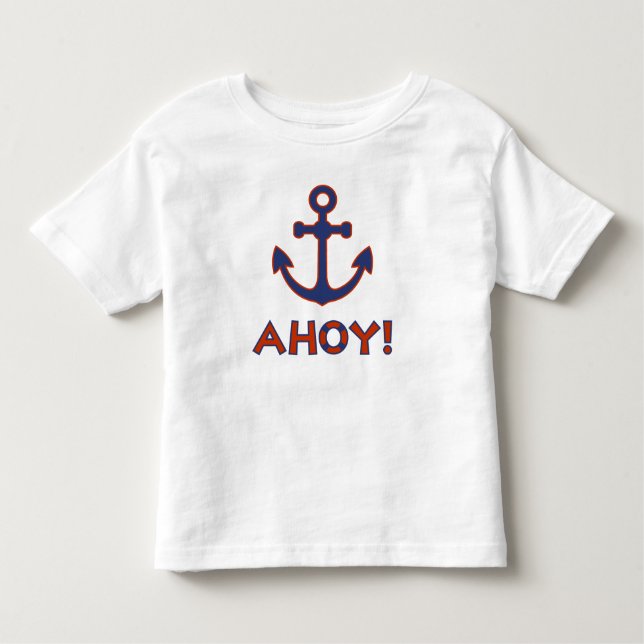 AHOY! Köp + Anchor Design Red + Blue T Shirt (Framsida)