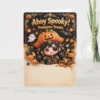 Ahoy Kuslig Skatt Förfärlig Halloween Kort