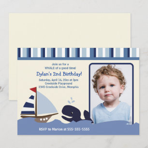 Ahoy Mate 5x7 Birthday Photo Inbjudan