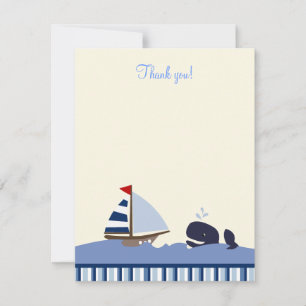 Ahoy Mate Blue Whale 4x5 Flat Tackkort Anteckningskort
