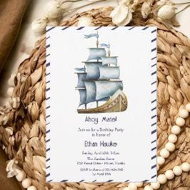 Ahoy mate Nautical barns födelsedag Inbjudningar