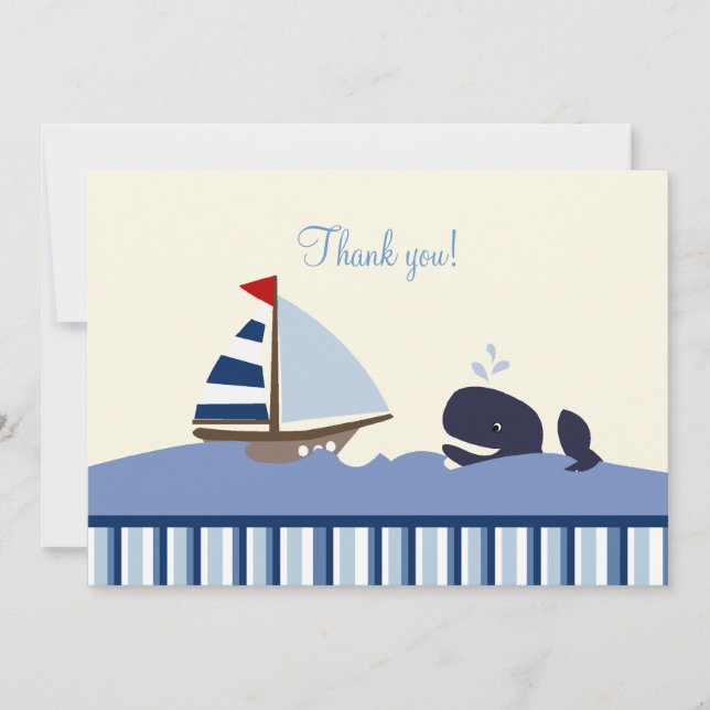 Ahoy Mate Whale Flat Tackkort - Blue Rand Tack Kort (Framsida)