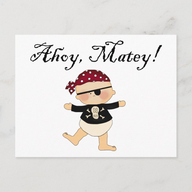 Ahoy Matey Baby Pirat vykort (Framsida)