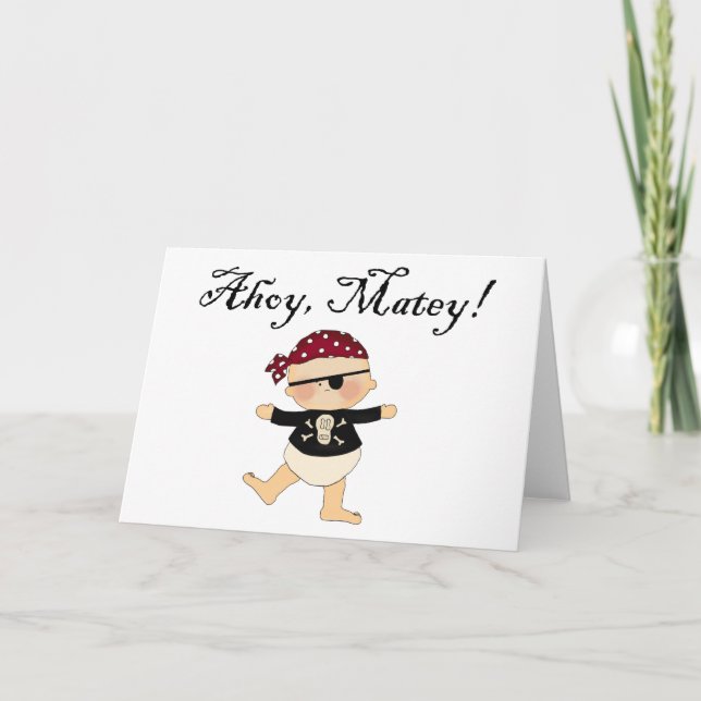 Ahoy Matey babypiratkort Kort (Framsida)