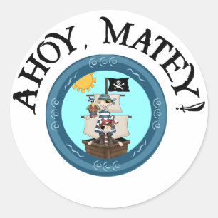 Ahoy Matey klistermärkear Runt Klistermärke