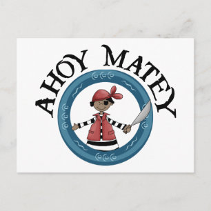 Ahoy Matey Patcheye Pirat vykort