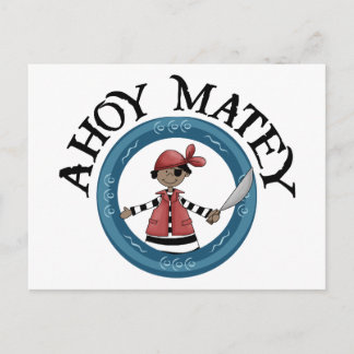 Ahoy Matey Patcheye Pirat vykort