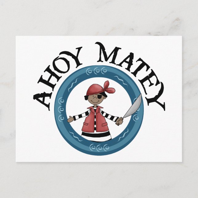 Ahoy Matey Patcheye Pirat vykort (Framsida)
