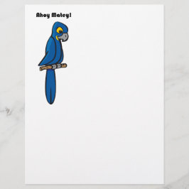 Ahoy Matey Pirat Parrot Tecknad, Funny Macaw Bird