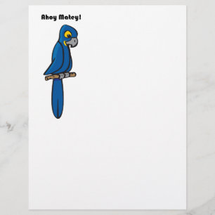 Ahoy Matey Pirat Parrot Tecknad, Funny Macaw Bird