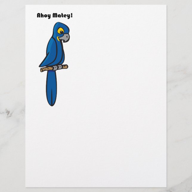 Ahoy Matey Pirat Parrot Tecknad, Funny Macaw Bird (Framsida)