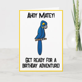 Ahoy Matey Pirat Parrot Tecknad, Funny Macaw Bird Kort