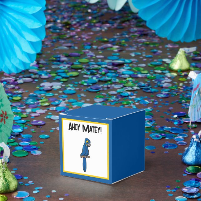 Ahoy Matey Pirate Parrot Cartoon, Funny Macaw Bird Presentaskar (Part)