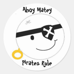 Ahoy Matey Pirater Rule Runt Klistermärke