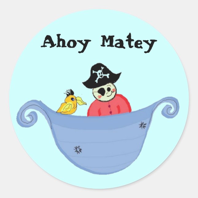 Ahoy Matey Runt Klistermärke (Framsida)