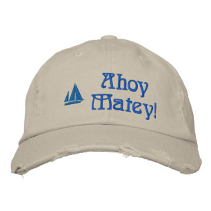 Ahoy Matey Sailors Embroiderade Hat Broderad Keps