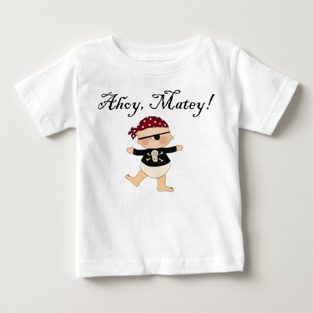 Ahoy Matey skjorta för babypiratutslagsplats Tee Shirt (Framsida)