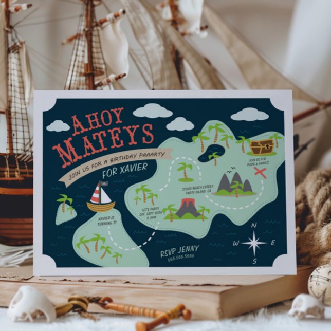 Ahoy Mateys Birthday Inbjudan (Skapare uppladdad)